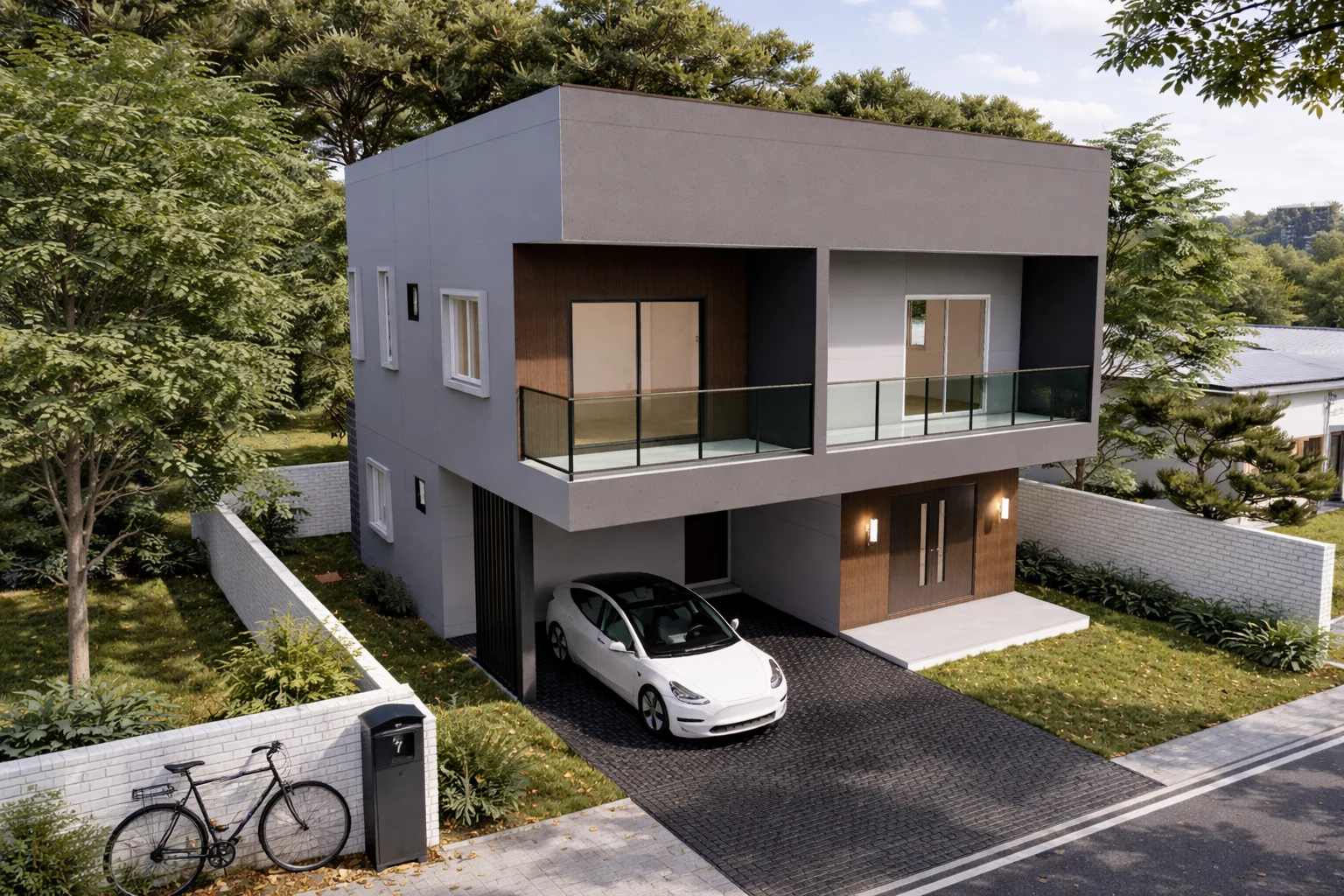 ภาพ render บ้าน 2 ชั้น ออกแบบโดย PRDesign Studio